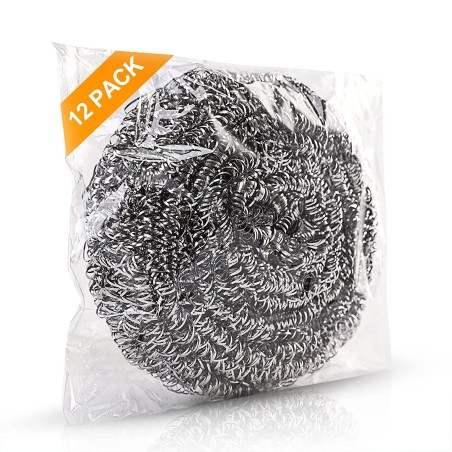 Best 12Pcs Scourer Steel Wool Scrubber - Steel Wool for Cleaning Dishes  Pans Pots Ovens Grills Stainless Steel Scrubber for Kitchen Sinks Cleaning  Steel Wool Pads Metal Scrubber 