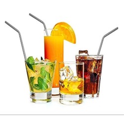 Stainless Steel Drinking Straws (2 Bent + 2 Straight +1 Brush)