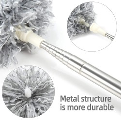 New Extendable Microfiber Soft Feather Duster for High and Standard Surface Cleaning, Foldable Long Rod for Ceiling Fans, Cobweb