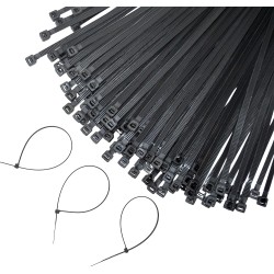 250 pieces Nylon Cable Ties - Organizer Ties, Cable Organizer, 50 pcs Each Size Combo - Black