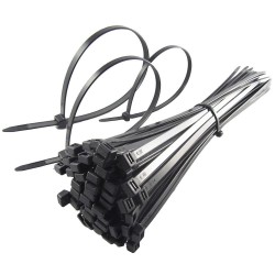 250 pieces Nylon Cable Ties - Organizer Ties, Cable Organizer, 50 pcs Each Size Combo - Black