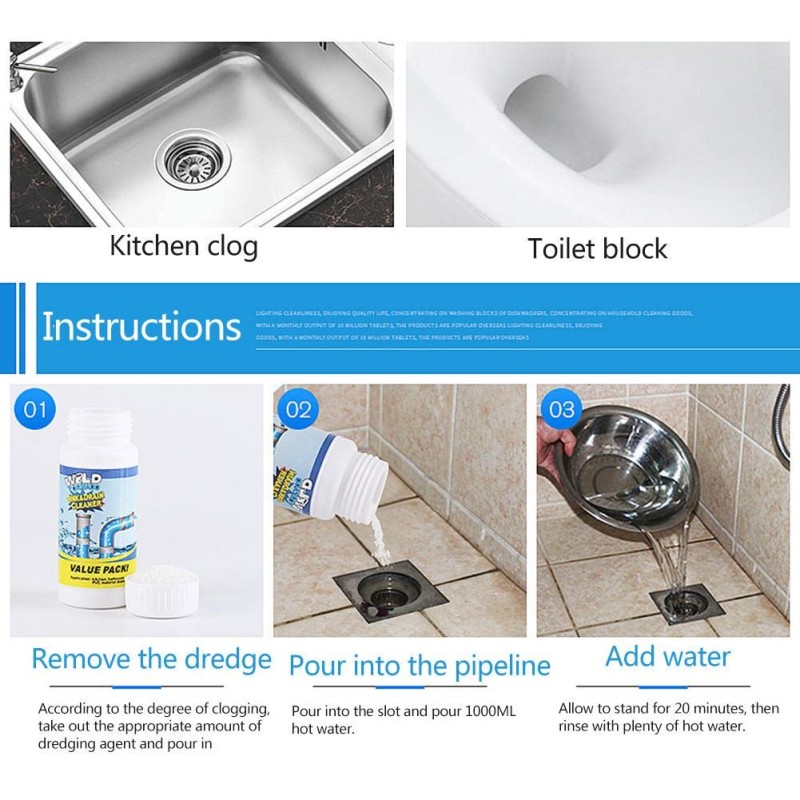Cleaner Powerful Sink Drain Cleaner Portable Powder Cleaning Tool